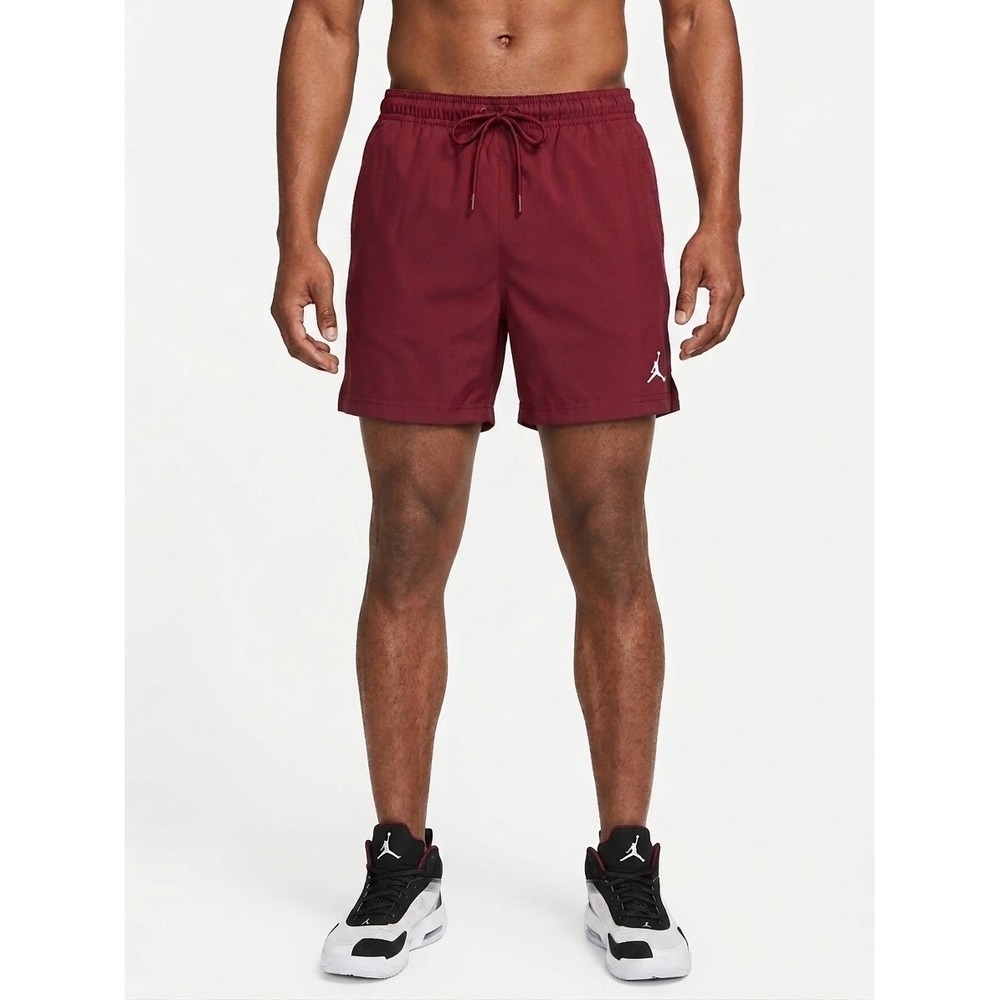 Jordan Essentials Mens Mesh Lined Swim Trunks Burgundy Red Jumpman Shorts XL